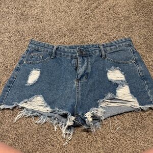 Denim Distressed Women Shorts